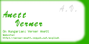 anett verner business card